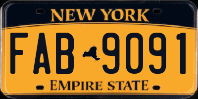 NY license plate FAB9091