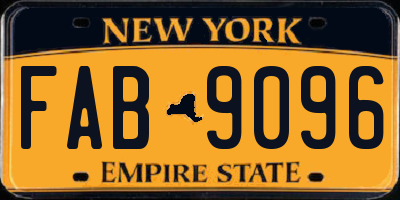 NY license plate FAB9096