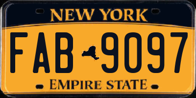 NY license plate FAB9097