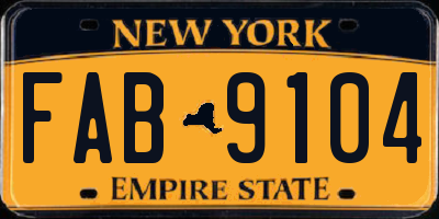 NY license plate FAB9104