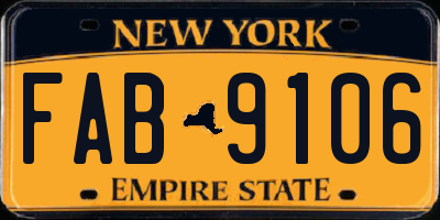 NY license plate FAB9106