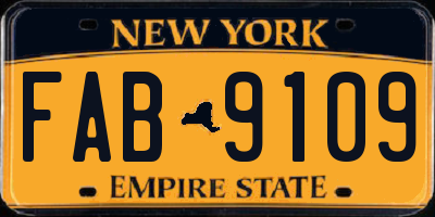 NY license plate FAB9109