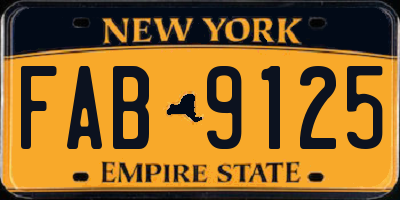 NY license plate FAB9125