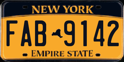 NY license plate FAB9142