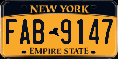 NY license plate FAB9147