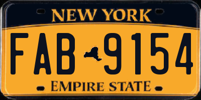 NY license plate FAB9154