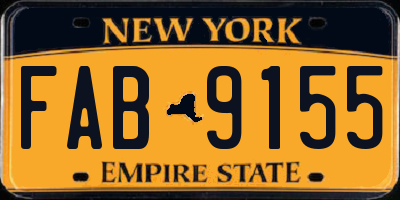NY license plate FAB9155