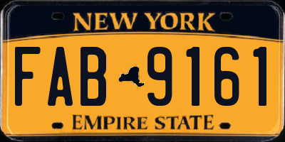 NY license plate FAB9161