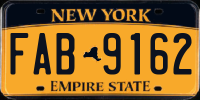 NY license plate FAB9162