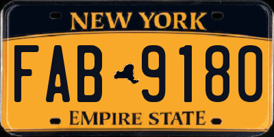 NY license plate FAB9180