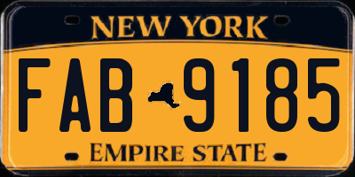 NY license plate FAB9185