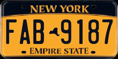 NY license plate FAB9187