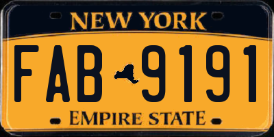 NY license plate FAB9191