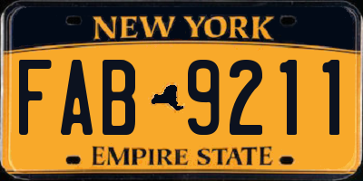 NY license plate FAB9211