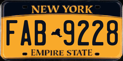 NY license plate FAB9228