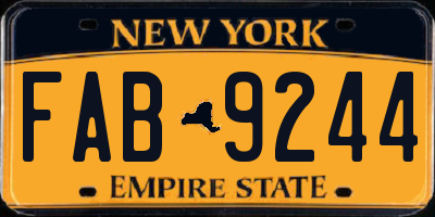 NY license plate FAB9244