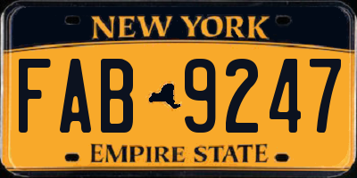 NY license plate FAB9247