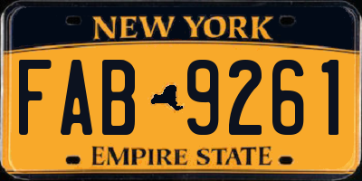 NY license plate FAB9261