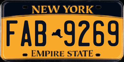 NY license plate FAB9269
