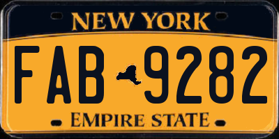 NY license plate FAB9282