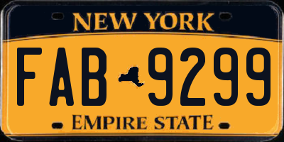 NY license plate FAB9299