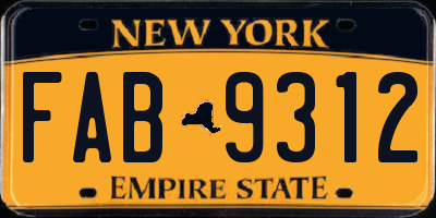 NY license plate FAB9312