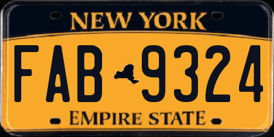 NY license plate FAB9324