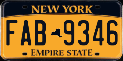NY license plate FAB9346