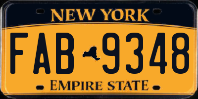 NY license plate FAB9348