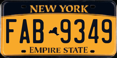 NY license plate FAB9349