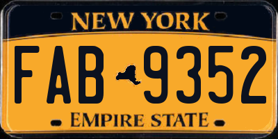 NY license plate FAB9352