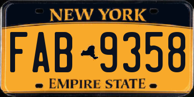 NY license plate FAB9358