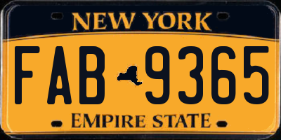 NY license plate FAB9365