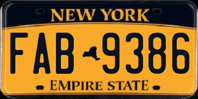 NY license plate FAB9386