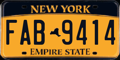 NY license plate FAB9414
