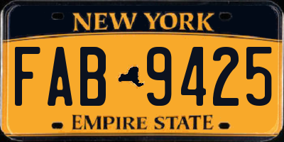 NY license plate FAB9425