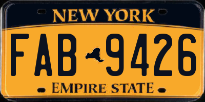 NY license plate FAB9426