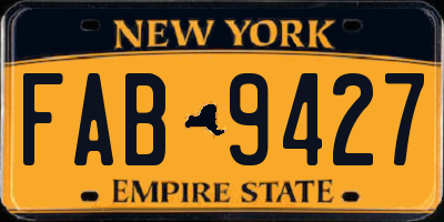 NY license plate FAB9427
