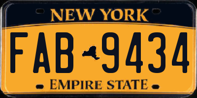 NY license plate FAB9434