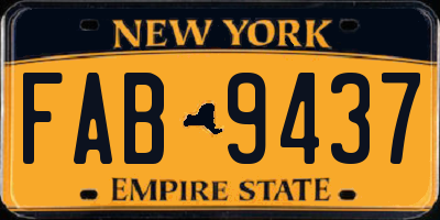 NY license plate FAB9437