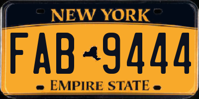 NY license plate FAB9444