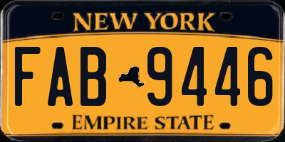 NY license plate FAB9446