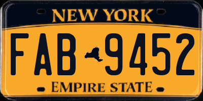 NY license plate FAB9452
