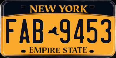 NY license plate FAB9453