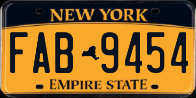 NY license plate FAB9454