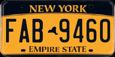 NY license plate FAB9460