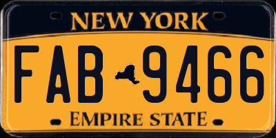 NY license plate FAB9466