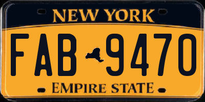 NY license plate FAB9470