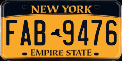 NY license plate FAB9476