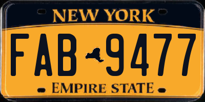 NY license plate FAB9477